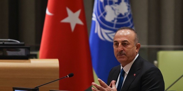 ministre des Affaires étrangères Mevlüt Çavuşoğlu à la réunion plénière de l'Assemblée générale des Nations unies sur la Palestine, 20 mai 2021